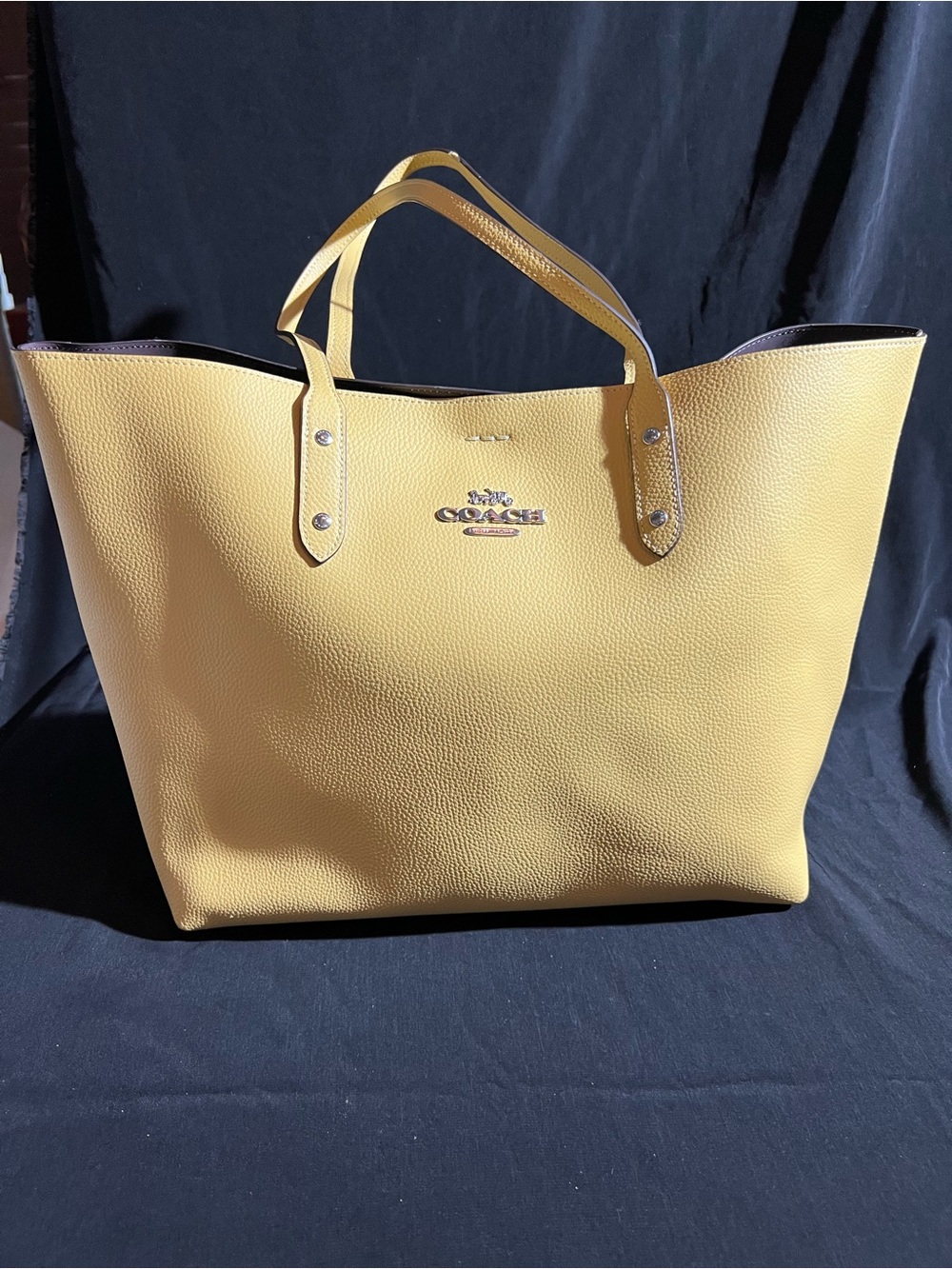 Coach Yellow Pebbled Leather Tote NWT